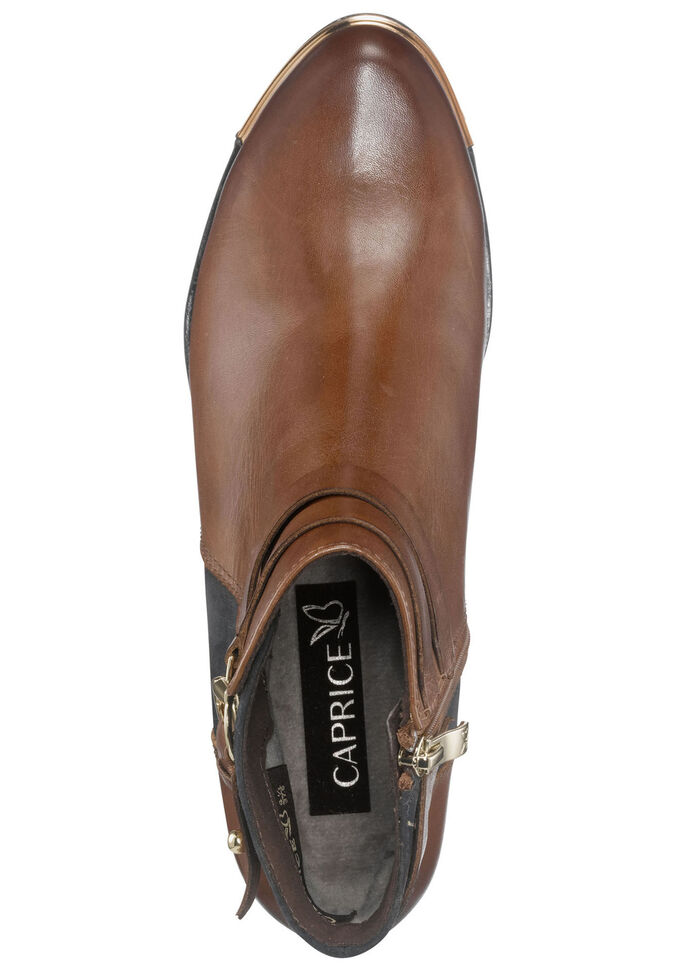 Caprice, schicke Damen-Stiefeletten, Weite G, mit herausnehmbarer Decksohle BRAUN-DUNKELBRAUN