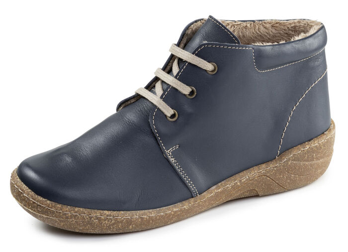 ELENA EDEN, gef&uuml;tterte Damen-Boots, Weite G, mit herausnehmbarem Fu&szlig;bett BLAU