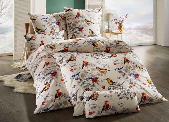 Bettw&auml;sche-Garnitur von Biberna mit Rei&szlig;verschluss 