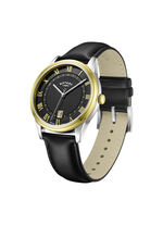 Rotary Quartz-Herrenuhr mit Lederband