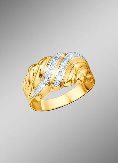 Damenring in Bicolor mit Diamant 