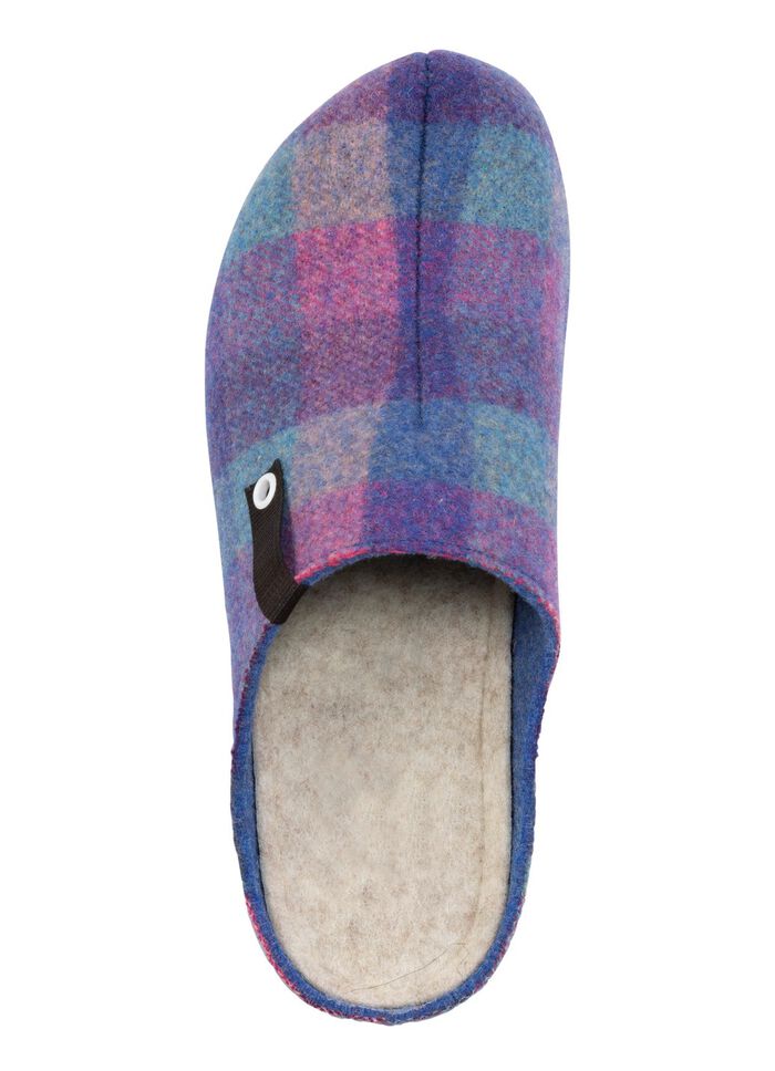 Laurina Pantoffel aus kariertem Textilmaterial 