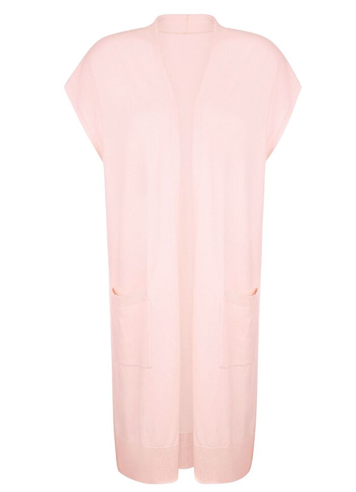 Long-Strickweste mit Kaschmir 