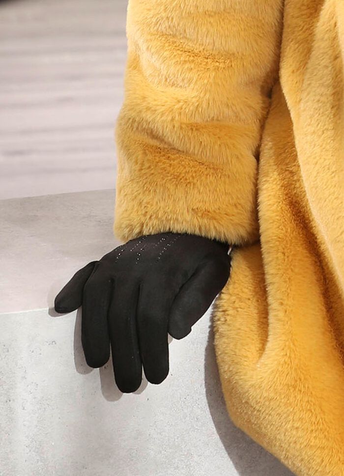 Handschuh mit edel funkelnden Glitzer-Applikationen 