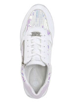 Sneaker in interessant geprägtem Materialmix WEISS-HELLFLIEDER