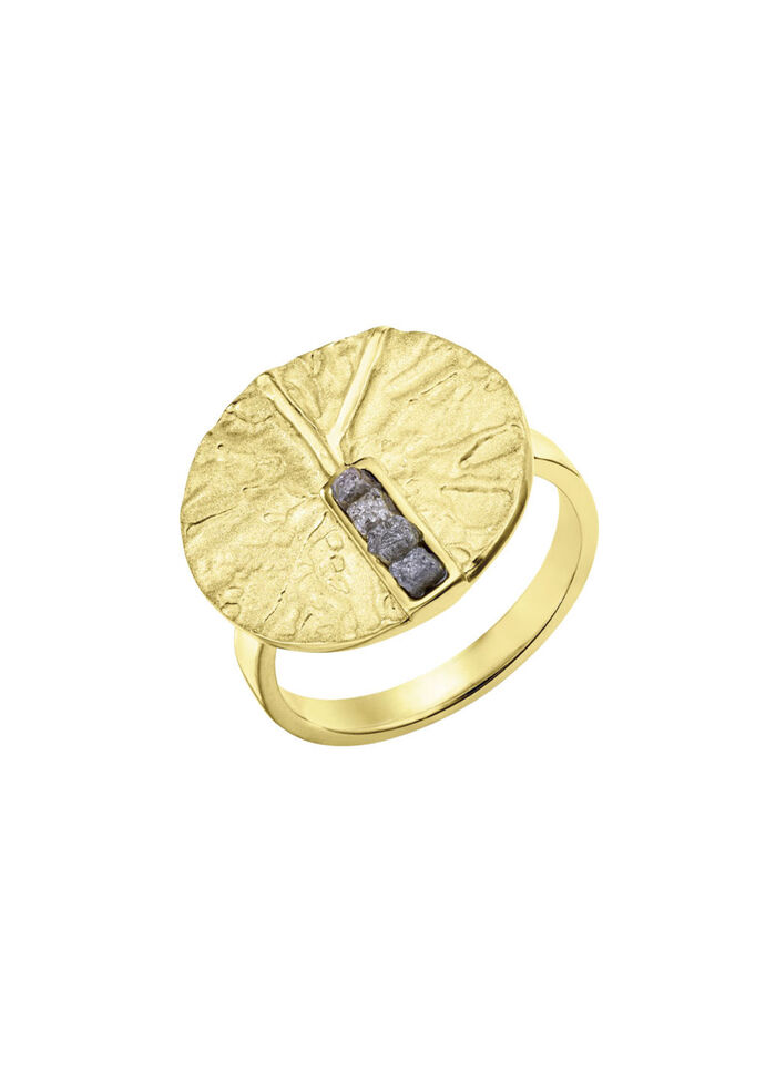 Pure Eleganz:Damenring mit 4 Roh-Diamanten 
