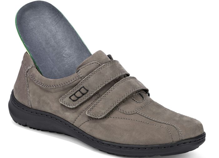 Waldläufer, bequeme Herren-Slipper, Weite H, mit herausnehmbarem Fußbett GRAFIT