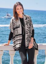 Poncho mit edlem Jacquard-Dessin 