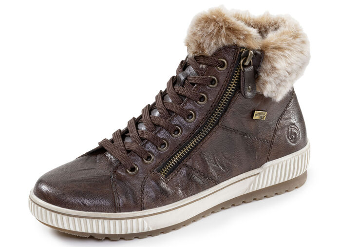 Remonte, gefütterte Damen-Boots, Winterschuhe, Weite G, mit herausnehmbarem Fußbett DUNKELBRAUN