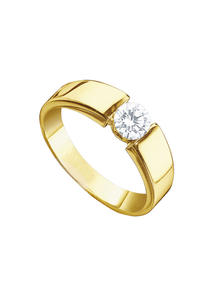 Massiver Damenring mit Brillant 