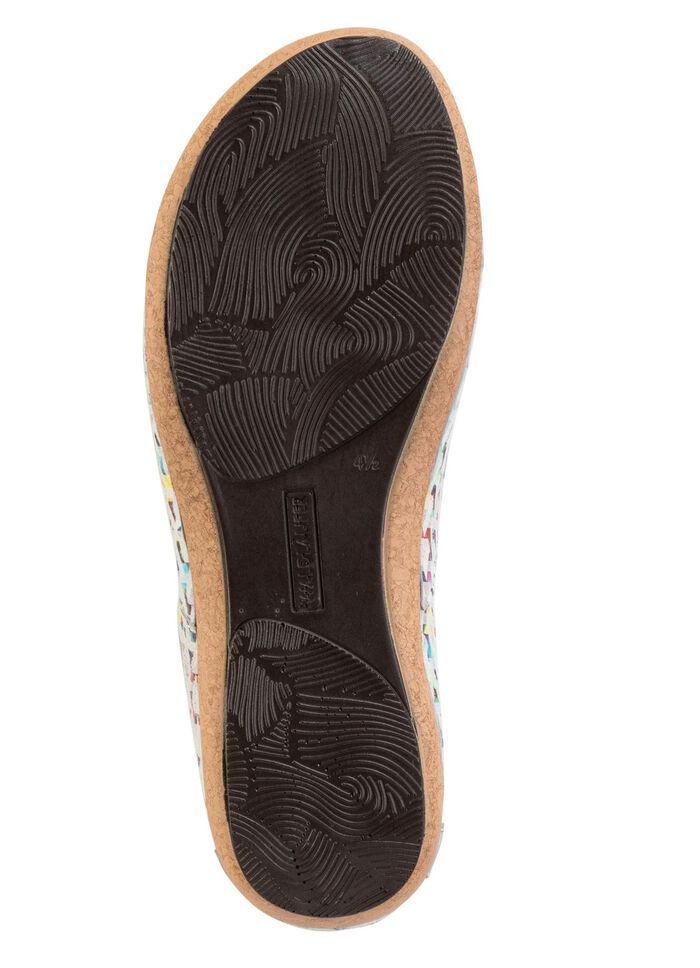 Waldl&auml;ufer Sandale aus effektvoll bedrucktem Nubukleder ECRU-BUNT