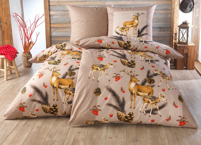 Biber Bettwäsche-Garnitur von Dobnig BRAUN