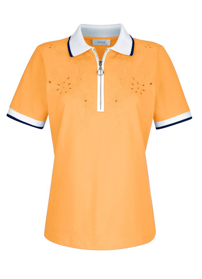 Poloshirt mit Cut-Outs in 2 Farben GELB
