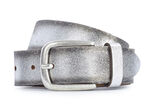 Trendiger Damen-Gürtel, aus Leder, 3 cm breit ANTIKSILBER