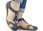 Rieker Sandale in schickem Dessin MARINE-BEIGE-COGNAC