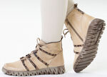 Gemini, trendige Damen-Stiefeletten, Winterschuhe, Weite G, mit herausnehmbarem Fußbett HELLBEIGE