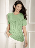 Pulli mit Ajourmix und feinen Strukturen HELLGRÜN