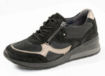 Waldläufer, bequeme Damen-Sneaker, Weite H, mit herausnehmbarem Fußbett SCHWARZ-BRONZE
