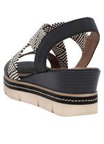 Remonte Sandalette mit Flechtdurchzügen SCHWARZ-CREME