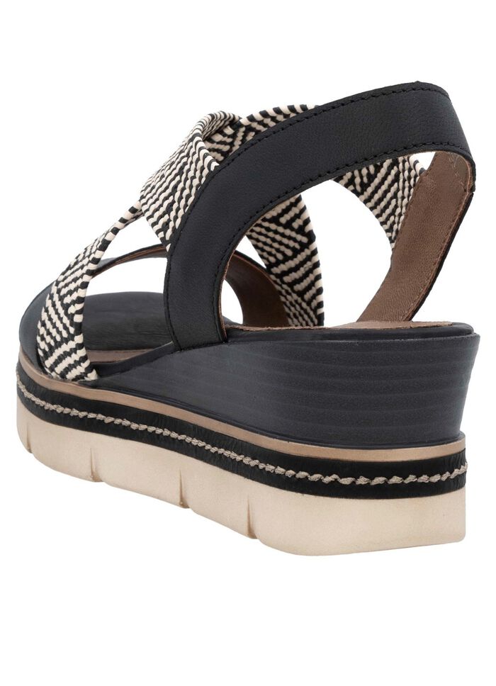 Remonte Sandalette mit Flechtdurchzügen SCHWARZ-CREME