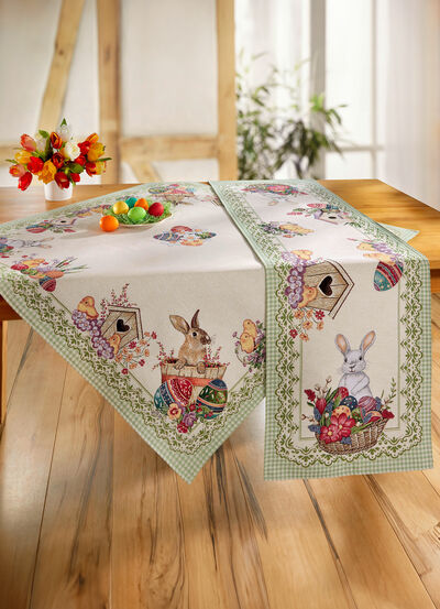 Gobelin Tischdecke und Kissenbezug 
