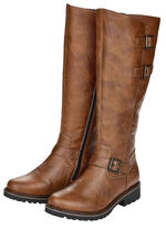 Remonte, gefütterte Damen-Stiefel, Winterschuhe, Weite G, mit Lammfell COGNAC