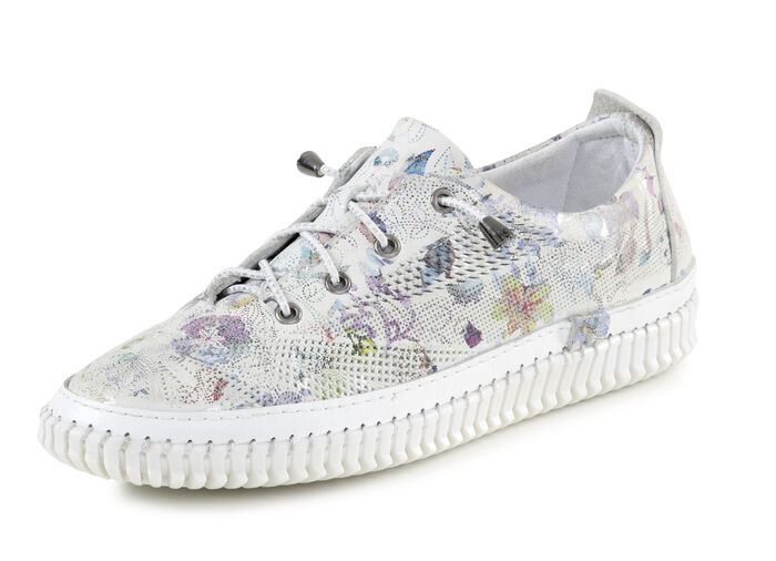ELENA EDEN Sneaker mit Zier-Perforation EISGRAU-BUNT