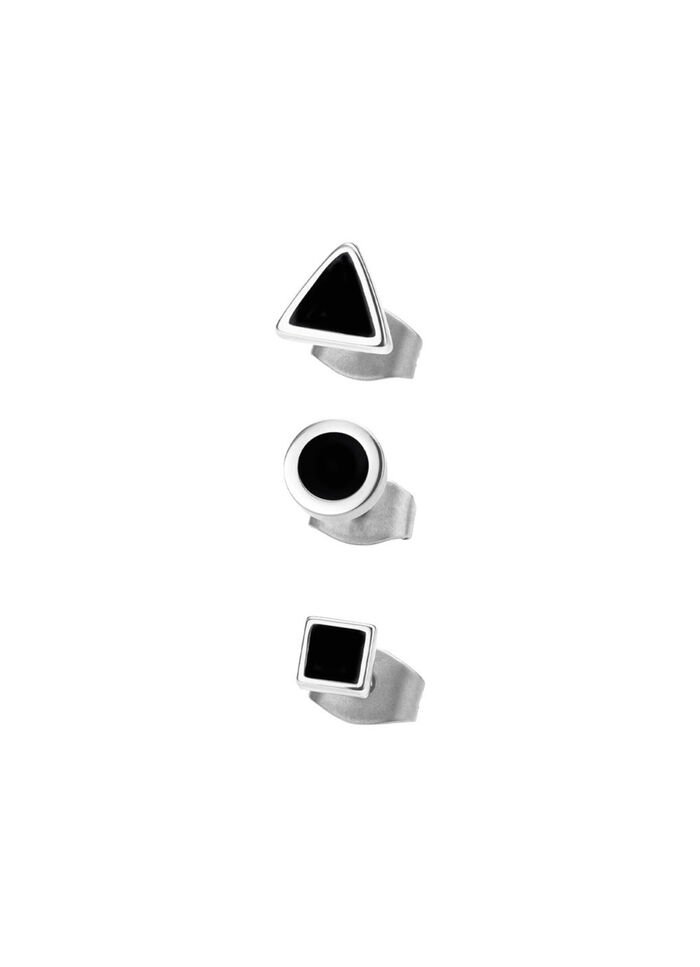 3-teiliges Single-Ohrstecker-Set aus Edelstahl 