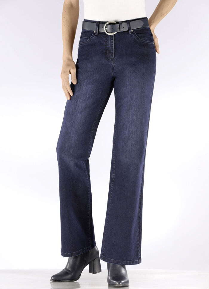 Jeans mit modischer Beinweite  DUNKELBLAU