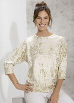 Pullover mit edlem goldfarbenen Druck 