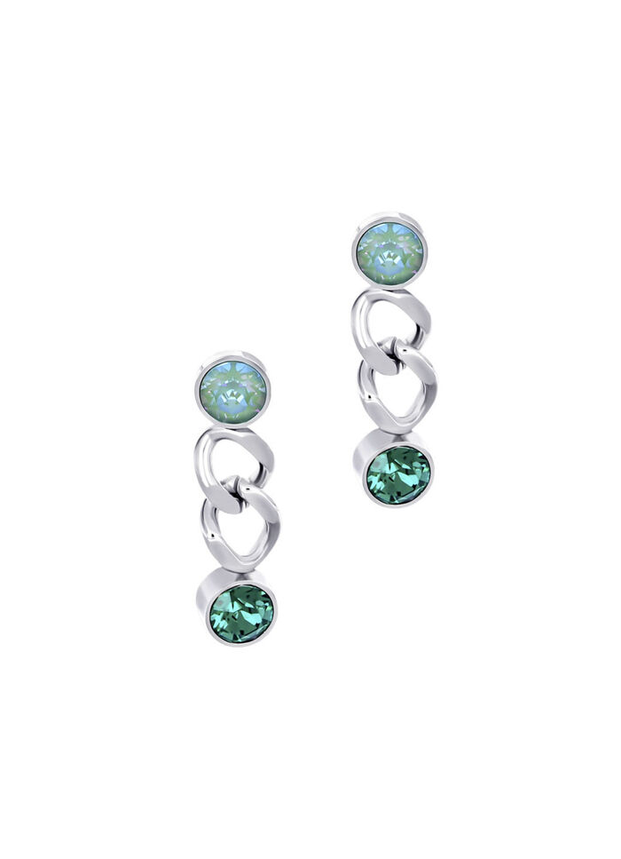 Ohrstecker mit gr&uuml;nen Kristallen 