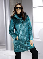 Longjacke mit abnehmbarer Kapuze SMARAGDGRÜN