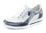 Waldläufer Sneaker aus edlem Leder-Materialmix JEANS-NATURWEISS
