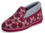 Laurina Hausschuh mit gepolstertem Strickkragen BORDEAUX-GRAU