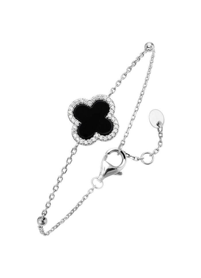 Kleeblatt-Armband aus Silber 