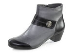 ELENA EDEN, elegante Damen-Stiefeletten, Weite G, mit herausnehmbarem Fußbett ALTSILBER-SCHWARZ