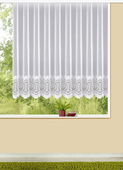 Blumenfenster-Store mit Universalschienenband 