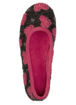 Laurina, stylische Damen-Ballerinas, mit Herzchen-Dessin ANTHRAZIT-ROT