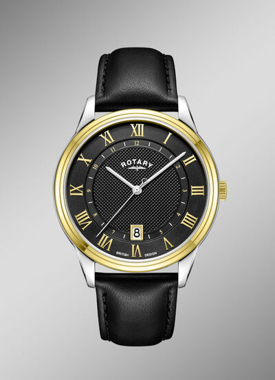 Rotary Quartz-Herrenuhr mit Lederband 