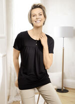 Shirt mit kurzer Knopfleiste 