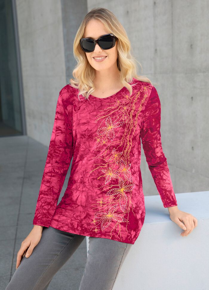 Interessantes Shirt in Batikoptik in 3 Farben 