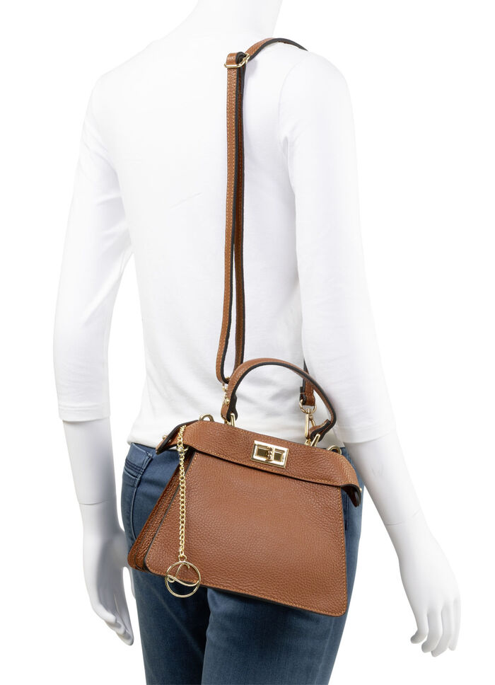 Laurina, Mini-Tasche, Damen, mit abnehmbarem, verstellbarem Umhängeriemen COGNAC