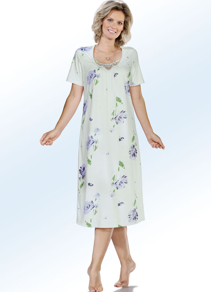 Zweierpack Nachthemden mit kurzen Ärmeln und Spitze 