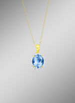 Massiver Anhänger mit Blautopas und Diamanten 