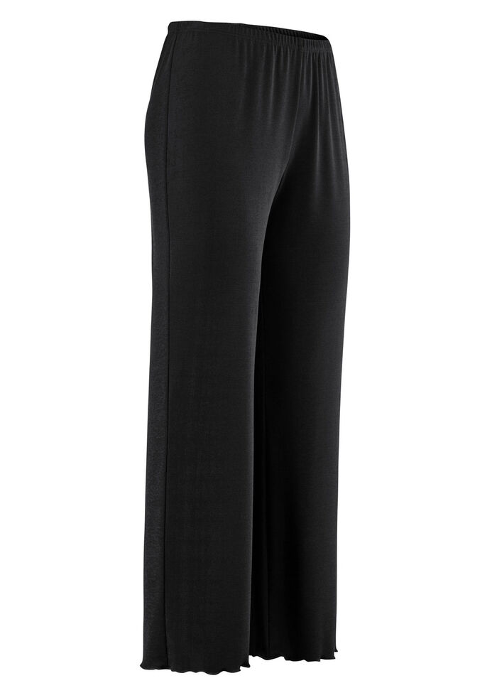Weich fließende, 7/8-lange Hose SCHWARZ