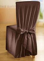 Elegante Stuhlhusse mit Bindebändern BRAUN
