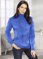 Pullover mit Strukturdessin MITTELBLAU