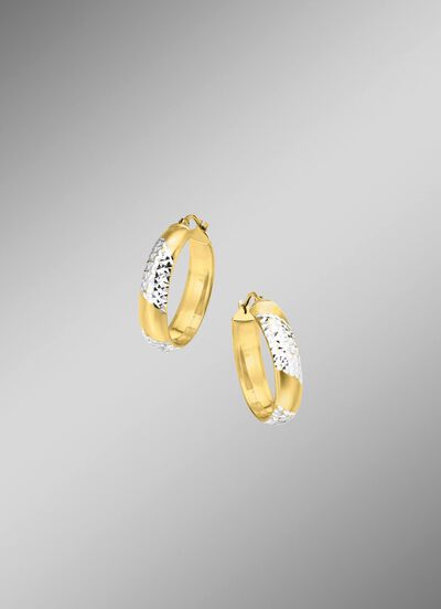 Gl&auml;nzende Creolen in Bicolor 