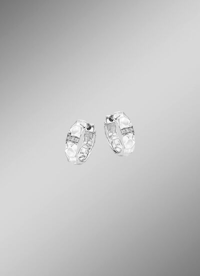 Interessante Klappcreolen mit Zirkonia 