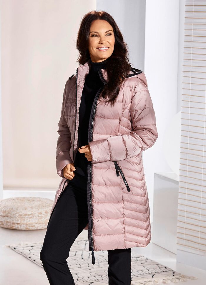 Kurzmantel mit abnehmbarer Kapuze 